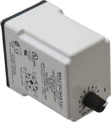 Macromatic - 8 Pin, Multiple Range DPDT Time Delay Relay - 10 Contact Amp, 240 VAC, Knob - Industrial Tool & Supply