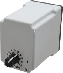 Macromatic - 8 Pin, Multiple Range DPDT Time Delay Relay - 10 Contact Amp, 120 VAC/VDC, Knob - Industrial Tool & Supply