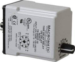Macromatic - 8 Pin, Multiple Range DPDT Time Delay Relay - 10 Contact Amp, 120 VAC/VDC, Knob - Industrial Tool & Supply