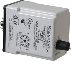 Macromatic - 8 Pin, 10 min Delay, Multiple Range DPDT Time Delay Relay - 10 Contact Amp, 120 VAC/VDC, Knob - Industrial Tool & Supply
