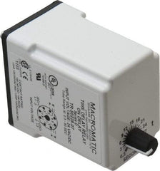 Macromatic - 8 Pin, Multiple Range DPDT Time Delay Relay - 10 Contact Amp, 24 VAC/VDC, Knob - Industrial Tool & Supply