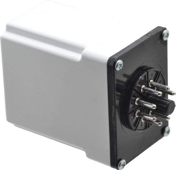 Macromatic - 8 Pin, Multiple Range DPDT Time Delay Relay - 10 Contact Amp, 120 VAC/VDC, Knob - Industrial Tool & Supply