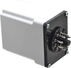 Macromatic - 8 Pin, Multiple Range DPDT Time Delay Relay - 10 Contact Amp, 120 VAC/VDC, Knob - Industrial Tool & Supply