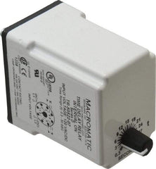 Macromatic - 8 Pin, Multiple Range DPDT Time Delay Relay - 10 Contact Amp, 120 VAC/VDC, Knob - Industrial Tool & Supply