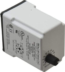 Macromatic - 8 Pin, Multiple Range DPDT Time Delay Relay - 10 Contact Amp, 120 VAC/VDC, Knob - Industrial Tool & Supply