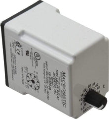Macromatic - 8 Pin, Multiple Range DPDT Time Delay Relay - 10 Contact Amp, 24 VAC/VDC, Knob - Industrial Tool & Supply