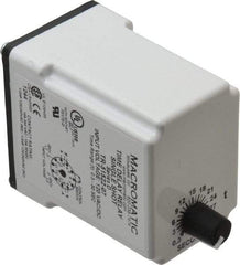 Macromatic - 11 Pin, Multiple Range DPDT Time Delay Relay - 10 Contact Amp, 120 VAC/VDC, Knob - Industrial Tool & Supply