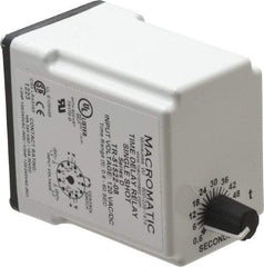 Macromatic - 11 Pin, Multiple Range DPDT Time Delay Relay - 10 Contact Amp, 120 VAC/VDC, Knob - Industrial Tool & Supply