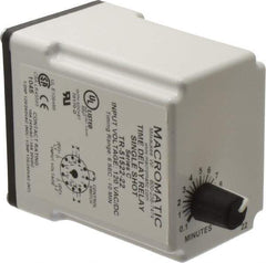 Macromatic - 11 Pin, 10 min Delay, Multiple Range DPDT Time Delay Relay - 10 Contact Amp, 120 VAC/VDC, Knob - Industrial Tool & Supply