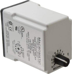 Macromatic - 11 Pin, Multiple Range DPDT Time Delay Relay - 10 Contact Amp, 24 VAC/VDC, Knob - Industrial Tool & Supply