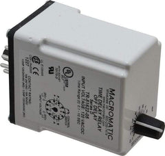 Macromatic - 11 Pin, Multiple Range DPDT Time Delay Relay - 10 Contact Amp, 120 VAC/VDC, Knob - Industrial Tool & Supply