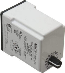 Macromatic - 11 Pin, Multiple Range DPDT Time Delay Relay - 10 Contact Amp, 120 VAC/VDC, Knob - Industrial Tool & Supply
