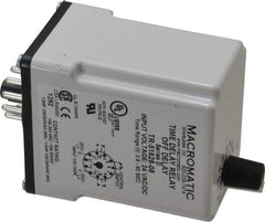 Macromatic - 11 Pin, Multiple Range DPDT Time Delay Relay - 10 Contact Amp, 24 VAC/VDC, Knob - Industrial Tool & Supply