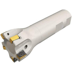 Iscar - 5/8" Cut Diam, 0.315" Max Depth of Cut, 5/8" Shank Diam, 3-1/4" OAL, Indexable Square Shoulder Helical End Mill - H490 ANKX 09.. Inserts, Weldon Shank, 90° Lead Angle, Through Coolant, Series Helido - Industrial Tool & Supply