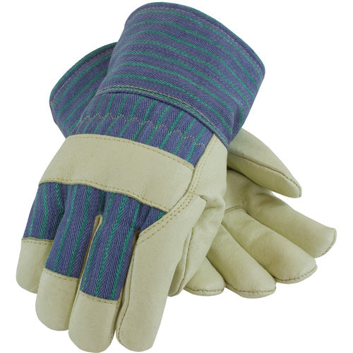 ‎78-3927/XL Insulated Leather Palm - Top Grain Pigskin - Thinsulate Lining - Bl./Green Fabric Back - SC - Exact Industrial Supply