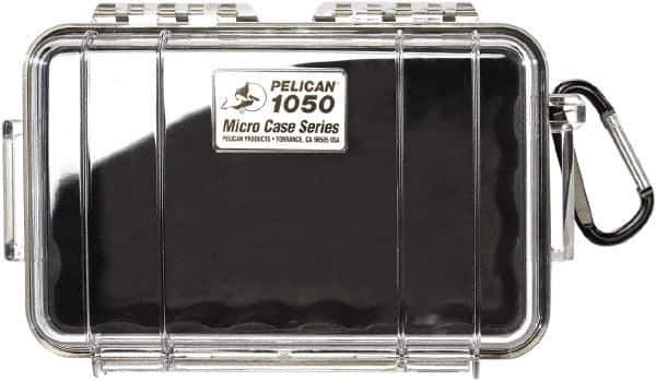 Pelican Products, Inc. - 5-1/16" Wide x 3-1/8" High, Clamshell Hard Case - Clear/Black, Polycarbonate - Industrial Tool & Supply