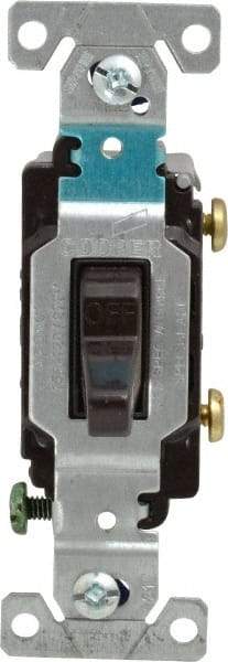 Cooper Wiring Devices - 1 Pole, 120 to 277 VAC, 15 Amp, Commercial Grade, Toggle, Wall and Dimmer Light Switch - 1.3 Inch Wide x 4.2 Inch High, Fluorescent - Industrial Tool & Supply