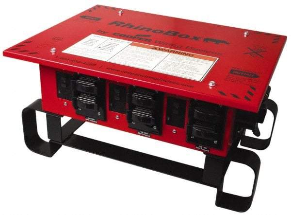 Cooper Wiring Devices - 7 Outlet, 125/240 Volt, 50 Amp Rating, Stand Alone Unit, Automatic, Industrial Distribution Center - Reinforced Metal Housing, 3 Front Outlets, Power Distribution Center with GFCI Protection - Industrial Tool & Supply