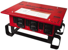 Cooper Wiring Devices - 7 Outlet, 125/240 Volt, 50 Amp Rating, Stand Alone Unit, Automatic, Industrial Distribution Center - Reinforced Metal Housing, 3 Front Outlets, Power Distribution Center with GFCI Protection - Industrial Tool & Supply