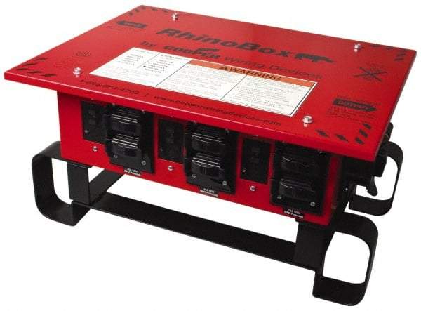 Cooper Wiring Devices - 7 Outlet, 125/240 Volt, 50 Amp Rating, Stand Alone Unit, Automatic, Industrial Distribution Center - Reinforced Metal Housing, 3 Front Outlets, Power Distribution Center with GFCI Protection - Industrial Tool & Supply