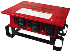 Cooper Wiring Devices - 7 Outlet, 125/240 Volt, 50 Amp Rating, Stand Alone Unit, Automatic, Industrial Distribution Center - Reinforced Metal Housing, 3 Front Outlets, Power Distribution Center with GFCI Protection - Industrial Tool & Supply