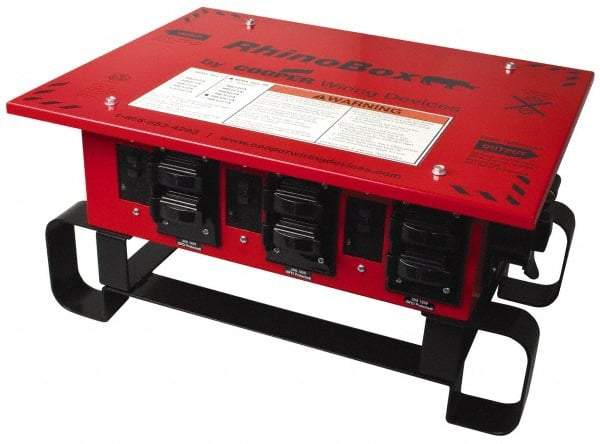 Cooper Wiring Devices - 8 Outlet, 125/240 Volt, 50 Amp Rating, Stand Alone Unit, Automatic, Industrial Distribution Center - Reinforced Metal Housing, 3 Front Outlets, Power Distribution Center with GFCI Protection - Industrial Tool & Supply