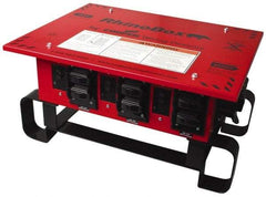 Cooper Wiring Devices - 8 Outlet, 125/240 Volt, 50 Amp Rating, Stand Alone Unit, Automatic, Industrial Distribution Center - Reinforced Metal Housing, 3 Front Outlets, Power Distribution Center with GFCI Protection - Industrial Tool & Supply