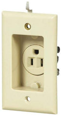 Cooper Wiring Devices - 125 VAC, 15 Amp, 5-15R NEMA Configuration, White, Specification Grade, Self Grounding Single Receptacle - 1 Phase, 2 Poles, 3 Wire, Tamper Resistant - Industrial Tool & Supply