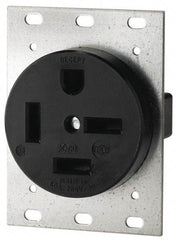 Cooper Wiring Devices - 250 VAC, 50 Amp, 15-50R NEMA Configuration, Black, Industrial Grade, Self Grounding Single Receptacle - 1 Phase, 3 Poles, 4 Wire, Flush Mount - Industrial Tool & Supply