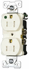 Cooper Wiring Devices - 125 VAC, 15 Amp, 5-15R NEMA Configuration, Brown, Hospital Grade, Self Grounding Duplex Receptacle - 1 Phase, 2 Poles, 3 Wire, Flush Mount, Tamper Resistant - Industrial Tool & Supply