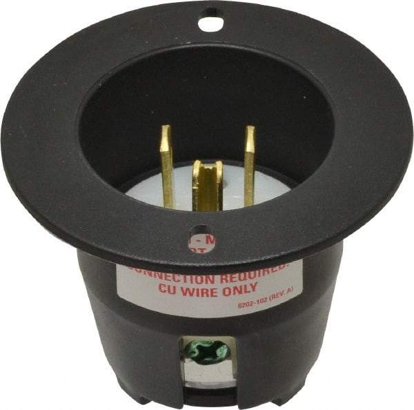 Cooper Wiring Devices - 125 VAC, 15 Amp, 5-20 NEMA, Straight, Self Grounding, Industrial Grade Connector - 2 Pole, 3 Wire, 1 Phase, Nylon, Black - Industrial Tool & Supply