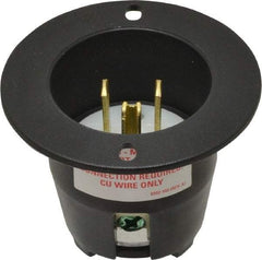 Cooper Wiring Devices - 125 VAC, 15 Amp, 5-20 NEMA, Straight, Self Grounding, Industrial Grade Connector - 2 Pole, 3 Wire, 1 Phase, Nylon, Black - Industrial Tool & Supply