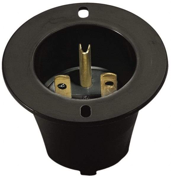 Cooper Wiring Devices - 125 VAC, 20 Amp, 5-20 NEMA, Straight, Self Grounding, Industrial Grade Connector - 2 Pole, 3 Wire, 1 Phase, Nylon, Black, White - Industrial Tool & Supply