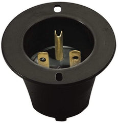 Cooper Wiring Devices - 125 VAC, 20 Amp, 5-20 NEMA, Straight, Self Grounding, Industrial Grade Connector - 2 Pole, 3 Wire, 1 Phase, Nylon, Black, White - Industrial Tool & Supply