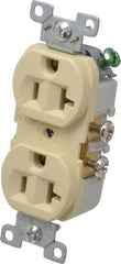 Cooper Wiring Devices - 125 VAC, 20 Amp, 5-20R NEMA Configuration, Ivory, Specification Grade, Self Grounding Duplex Receptacle - 1 Phase, 2 Poles, 3 Wire, Flush Mount, Tamper Resistant - Industrial Tool & Supply