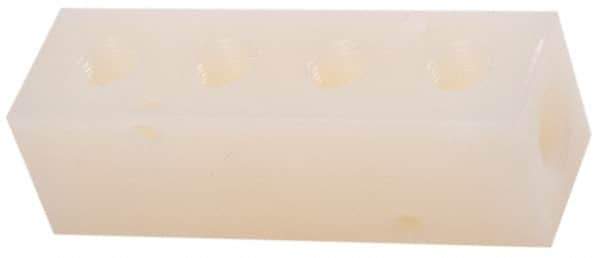 Made in USA - 3/8" Inlet, 1/4" Outlet Manifold - 4.12" Long x 1-1/4" Wide x 1-1/4" High, 0.2" Mount Hole, 2 Inlet Ports, 4 Outlet Ports - Industrial Tool & Supply