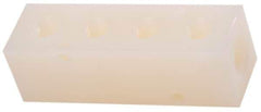 Made in USA - 1/2" Inlet, 3/8" Outlet Manifold - 4-3/4" Long x 1-1/2" Wide x 1-1/2" High, 0.2" Mount Hole, 2 Inlet Ports, 4 Outlet Ports - Industrial Tool & Supply