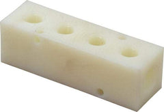 Made in USA - 1/4" Inlet, 1/8" Outlet Manifold - 3-1/4" Long x 1" Wide x 1" High, 0.17" Mount Hole, 2 Inlet Ports, 4 Outlet Ports - Industrial Tool & Supply