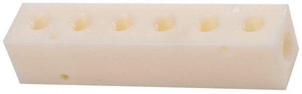 Made in USA - 1/2" Inlet, 3/8" Outlet Manifold - 6-3/4" Long x 1-1/2" Wide x 1-1/2" High, 0.2" Mount Hole, 2 Inlet Ports, 6 Outlet Ports - Industrial Tool & Supply