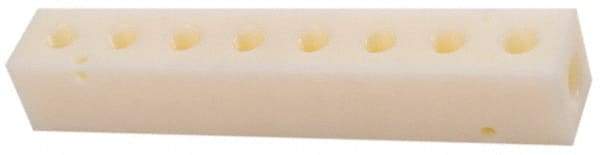 Made in USA - 1/2" Inlet, 3/8" Outlet Manifold - 8-3/4" Long x 1-1/2" Wide x 1-1/2" High, 0.2" Mount Hole, 2 Inlet Ports, 8 Outlet Ports - Industrial Tool & Supply