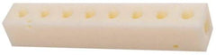 Made in USA - 3/8" Inlet, 1/4" Outlet Manifold - 7.63" Long x 1-1/4" Wide x 1-1/4" High, 0.2" Mount Hole, 2 Inlet Ports, 8 Outlet Ports - Industrial Tool & Supply