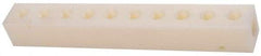 Made in USA - 1/2" Inlet, 3/8" Outlet Manifold - 10-3/4" Long x 1-1/2" Wide x 1-1/2" High, 0.2" Mount Hole, 2 Inlet Ports, 10 Outlet Ports - Industrial Tool & Supply