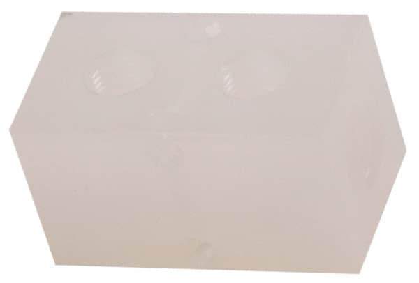 Made in USA - 3/8" Inlet, 1/4" Outlet Manifold - 2.38" Long x 1-1/4" Wide x 1-1/4" High, 0.2" Mount Hole, 2 Inlet Ports, 2 Outlet Ports - Industrial Tool & Supply