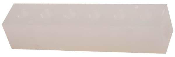 Made in USA - 1/2" Inlet, 3/8" Outlet Manifold - 6-3/4" Long x 1-1/2" Wide x 1-1/2" High, 0.2" Mount Hole, 2 Inlet Ports, 6 Outlet Ports - Industrial Tool & Supply