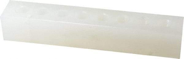 Made in USA - 1/2" Inlet, 3/8" Outlet Manifold - 8-3/4" Long x 1-1/2" Wide x 1-1/2" High, 0.2" Mount Hole, 2 Inlet Ports, 8 Outlet Ports - Industrial Tool & Supply