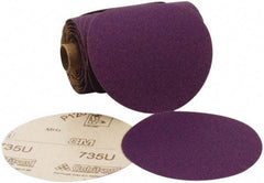 3M - 5" Diam, 180 Grit Ceramic Adhesive PSA Disc - Very Fine Grade, Purple, C Weighted Backing, Flexible, 12,000 Max RPM, Use with Random Orbital Sanders - Industrial Tool & Supply