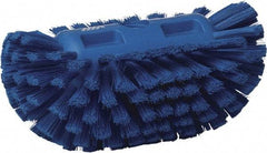 Vikan - 1-1/2" Bristle Length, Polyester Utility Scrub Brush - 5-1/2" Wide Head, 8" OAL, European Threaded Handle, Blue, Polypropylene Block - Industrial Tool & Supply