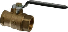 Legend Valve - 3/4" Pipe, Full Port, Brass Full Port Ball Valve - Bi-Directional, FNPT x FNPT Ends, Quarter Turn Handle, 600 WOG, 150 WSP - Industrial Tool & Supply