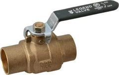 Legend Valve - 1" Pipe, Full Port, Brass Full Port Ball Valve - Bi-Directional, Sweat Ends, Quarter Turn Handle, 600 WOG, 150 WSP - Industrial Tool & Supply