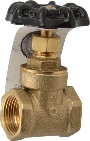 Legend Valve - 3/4" Pipe, Class 200, FNPT x FNPT Brass Solid Wedge Gate Valve - 200 WOG, 1 WSP, Bolted Bonnet, For Use with Potable Water Applications - Industrial Tool & Supply